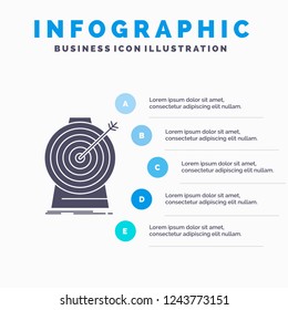 Aim, focus, goal, target, targeting Infographics Template for Website and Presentation. GLyph Gray icon with Blue infographic style vector illustration.
