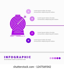 Aim, focus, goal, target, targeting Infographics Template for Website and Presentation. GLyph Purple icon infographic style vector illustration.