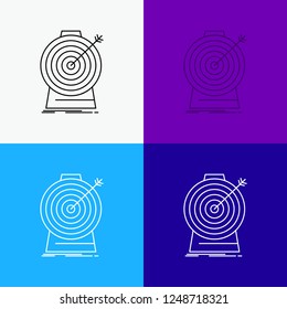 Aim, focus, goal, target, targeting Icon Over Various Background. Line style design, designed for web and app. Eps 10 vector illustration