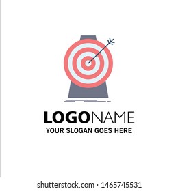 Aim, focus, goal, target, targeting Flat Color Icon Vector. Vector Icon Template background