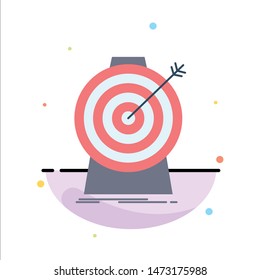 Aim, focus, goal, target, targeting Flat Color Icon Vector