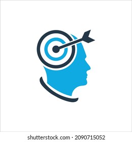 Aim, Focus, Mind, Target, Head Logo Icon Template Vector Free Stock Design