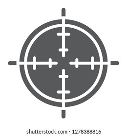 Aim glyph icon, focus and circle, target sign, vector graphics, a solid pattern on a white background, eps 10.