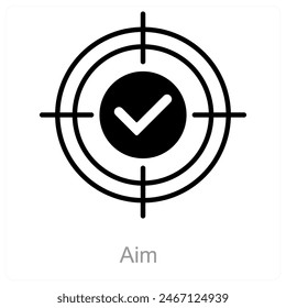 Objetivo y concepto de icono de objetivo