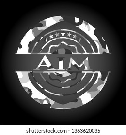Aim grey camouflaged emblem