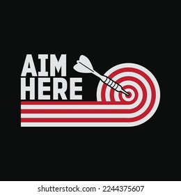 Aim Here Darts Players Bullseye Target Shooting Dartboard svg