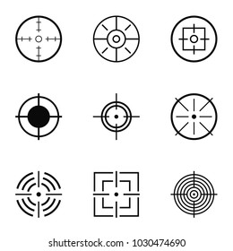 Aim hunt icons set. Simple set of 9 aim hunt vector icons for web isolated on white background