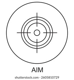 AIM Icon, Achieve Your Goals: The Power of AIM, AIM for Success: Strategies for Reaching Your Targets, vector