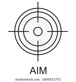 AIM Icon, Achieve Your Goals: The Power of AIM, AIM for Success: Strategies for Reaching Your Targets, vector