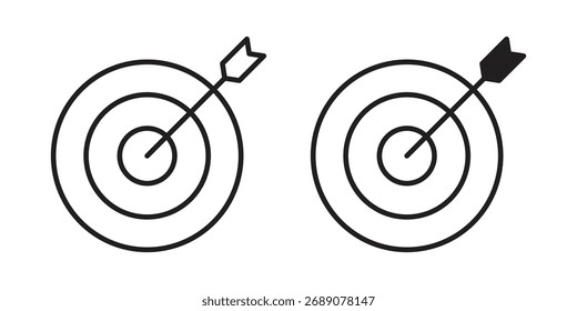 Símbolos de Clipart de íconos de objetivo y Vector lineal