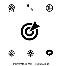 Aim icon. collection of 7 aim filled icons such as radar, target, dart, sniper target. editable aim icons for web and mobile.