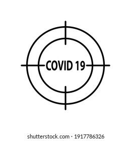 aim icon with covid sign. stop  covid-19 target icon. vector illustration vaccine icon 