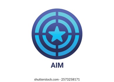 Aim Icon Design in a white background in blue color. 