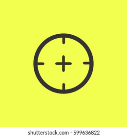 Aim icon flat. Black pictogram on white background. Vector illustration symbol and bonus button