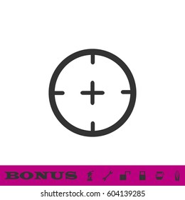 Aim icon flat. Black pictogram on white background. Vector illustration symbol and bonus button