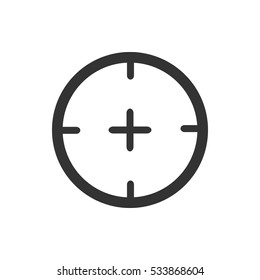 Aim Icon Flat. Illustration Isolated On White Background. Vector Grey Sign Symbol