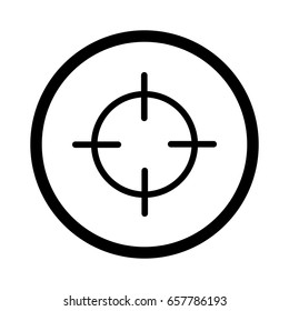Aim icon flat. Illustration isolated on white background. Vector grey sign symbol
