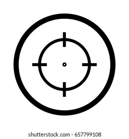 Aim icon flat. Illustration isolated on white background. Vector grey sign symbol