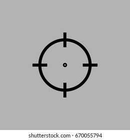 Aim icon flat. Illustration isolated on white background. Vector grey sign symbol