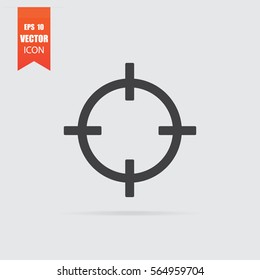 Aim icon in flat style isolated on grey background. For your design, logo. Vector illustration.