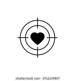 aim icon with heart sign. love  target icon. vector illustration valentines day