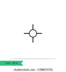 Plantilla de logotipo de Ilustración de Icono de Aim. Símbolo de signo de icono de objetivo. EPS de icono del vector 10