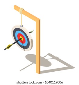 Aim icon. Isometric illustration of aim vector icon for web