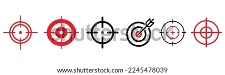 Aim icon set. collection of  6 aim filled icons such as radar, target,sniper isolated on white background .best choice for your great project