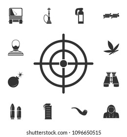 Aim icon. Simple element illustration. Aim symbol design from Crime collection set. Can be used for web and mobile on white background