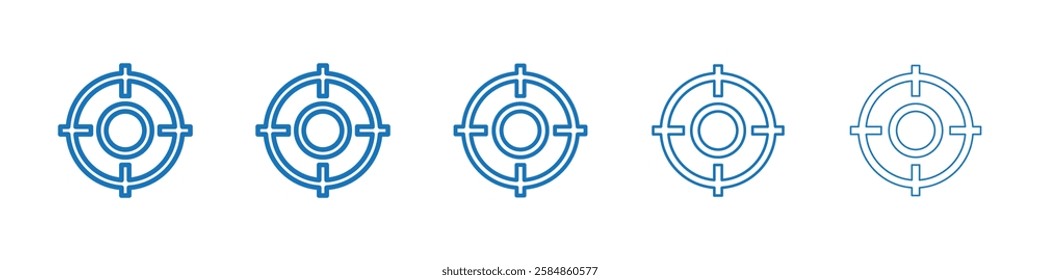 Aim icon Symbol collection thin outline set