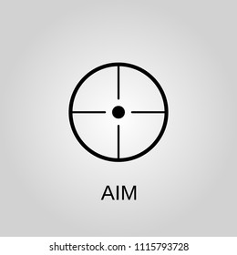 Aim icon. Aim symbol. Flat design. Stock - Vector illustration