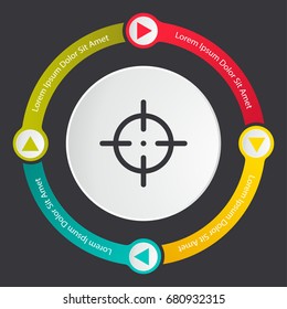 aim icon, target infographics template