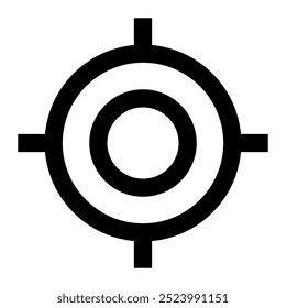 Aim icon. aim, target, navigation, my location, gps, crosshair. Vector icon illustration