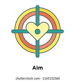 Aim icon vector isolated on white background, Aim transparent sign