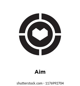 Aim icon vector isolated on white background, logo concept of Aim sign on transparent background, filled black symbol