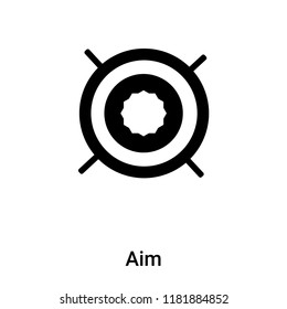 Aim icon vector isolated on white background, logo concept of Aim sign on transparent background, filled black symbol