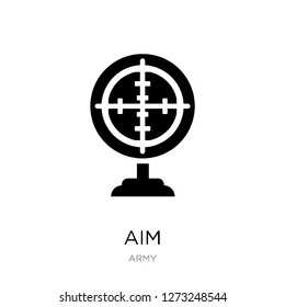 aim icon vector on white background, aim trendy filled icons from Army collection, aim simple element illustration
