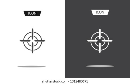 aim icon vector , Target symbols isolated on white background.