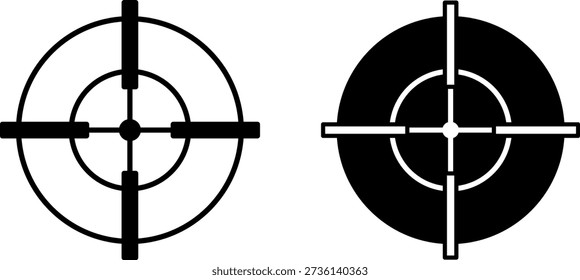 Aim Icons. Glyph and Line Vector Illustrations. Desired End Result. Goal, Target. Success Concept