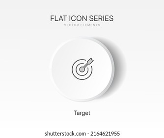 Aim icons. Icon marketing target icon set. Icons for purpose, goal, objective, mission, idea, sense, end. Vector illustration.