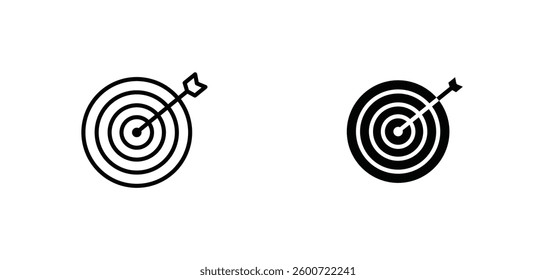 Aim icons set for apps and web ui designs. simple isolated graphics.