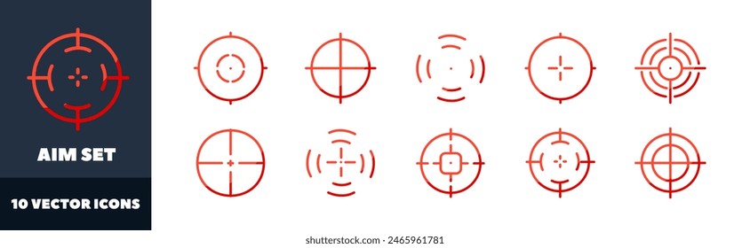 AIM icons set. Flat style. Vector icons