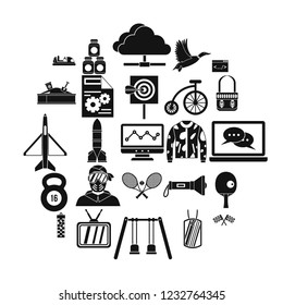Aim icons set. Simple set of 25 aim vector icons for web isolated on white background