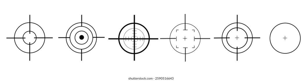 Aim icons vector set illustration, isolated on white background