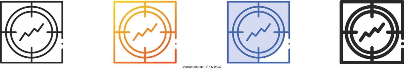 aim icon.Thin Linear, Gradient, Blue Stroke and bold Style Design Isolated On White Background