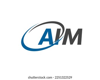 AIM letter creative modern elegant swoosh logo design