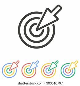 Aim line icon  on white background. Vector illustration.