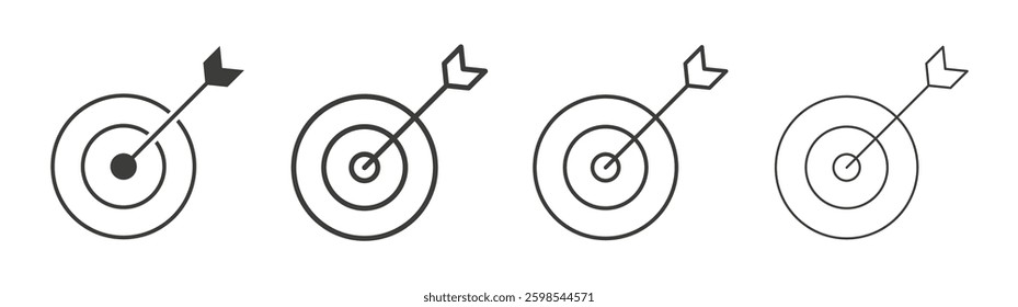 Aim line icon vector illustration set.
