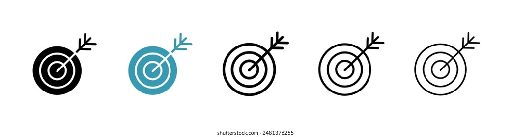 Aim line icon vector set.