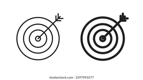 Aim line icon vector set.